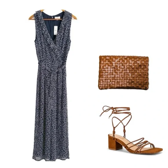 LOFT Outlet Floral V-neck Wide Leg Jumpsuit - Picture 4 of 14